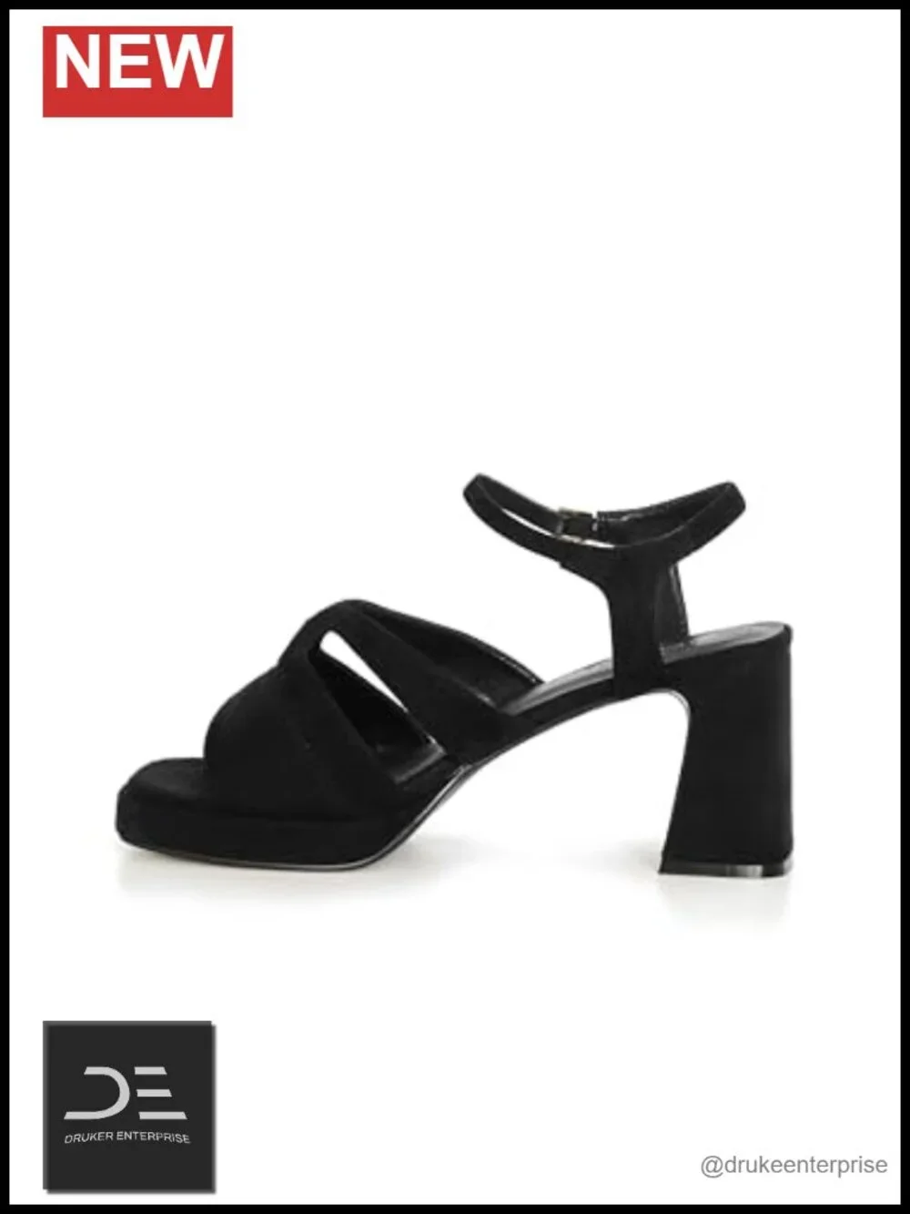 Wide Fit Block Heel Platform Pumps with Ankle Strap Faux Suede